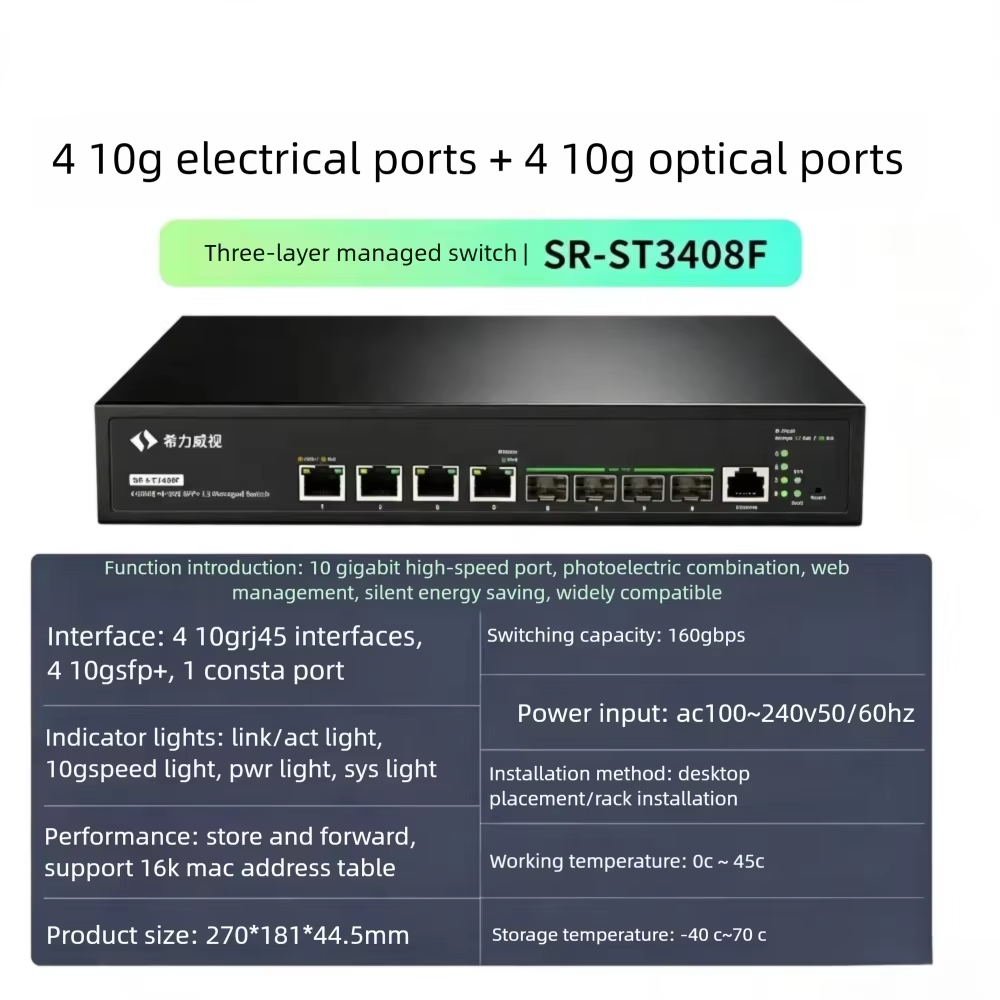 Sirivision 8 Port 10G SFP+ L3  - огляд і ціна Sfp+ 10G Managed Switch 8 Port