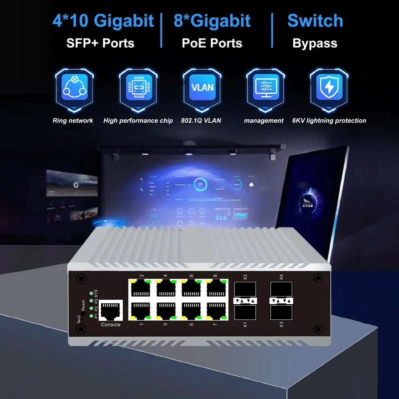 8-port PoE industrial manageme - огляд і ціна Sfp+ 10G Managed Switch 8 Port